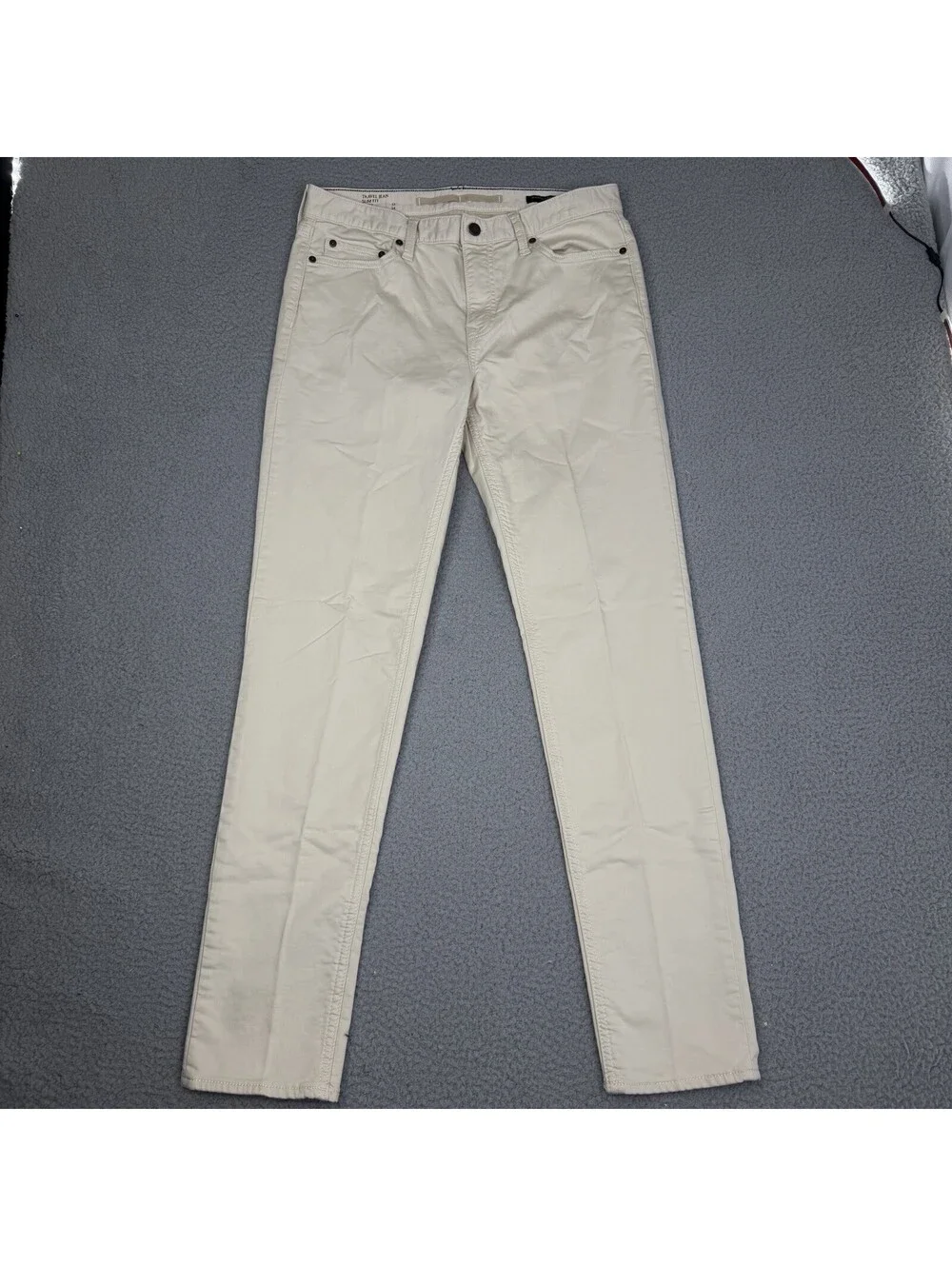 Banana Republic Mens Traveler Slim Fit Jeans Beige 33x34 Five Pocket Denim